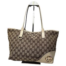 Vintage Gucci Monogram Tote Bag beige white