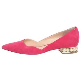 Nicholas Kirkwood Ballerine in suede rosa a punta - taglia EU 37