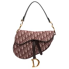 Borsa Saddle in tela obliqua rossa Dior