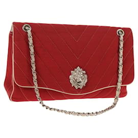 Borsa a tracolla Chanel Leo Lion in jersey Chevron medio