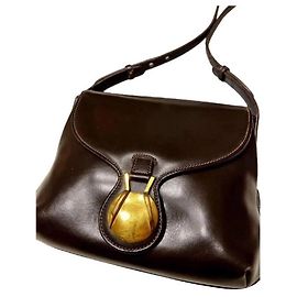Borsa a mano Gucci in pelle marrone scuro