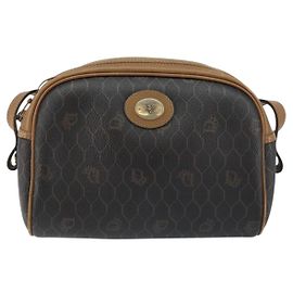 Borsa a spalla vintage Honeycomb in tela e pelle Christian Dior