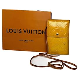 Borsa a tracolla vintage in pelle Vernis Louis Vuitton gialla