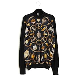 Suéter Hermès 1988 Twillaine FR42 Negro Cashmere UK12 US10