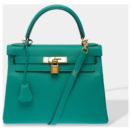 Hermès Borsa HERMES Kelly 28 in Pelle Verde - 102963