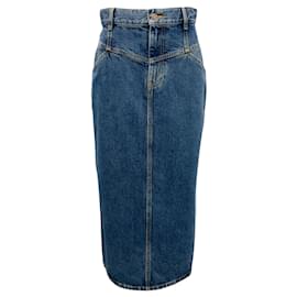 Celine Blaue High-Waisted Denim-Midirock 2021 - Céline