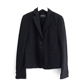 Emporio Armani Archival Y2K Black Waffle Blazer Jacket