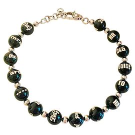 Magnifica collana DOLCE & GABBANA grandi boule nera con scritte e logo