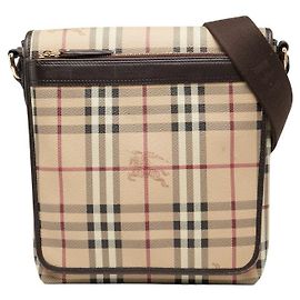 Borsa a spalla in PVC pelle con motivo Nova Check Shadow di Burberry
