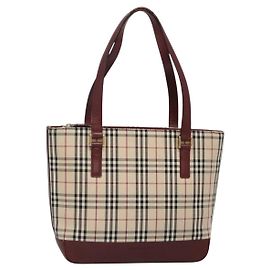 Borsa Tote in tela e pelle con motivo Nova Check di Burberry