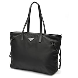 Bolso tote de nylon negro Prada