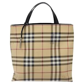 Borsa tote in tela con motivo check Nova di Burberry Piccola