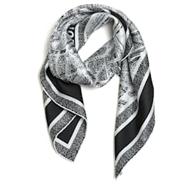 Foulard in Twill di Seta Iconico Bianco Blu Marino Mappa di Parigi Christian Dior NIB