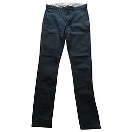 Autre Marque Pantaloni Chino Célio Pantanal Blu Scuro Cotone Taglia 40 Skinny