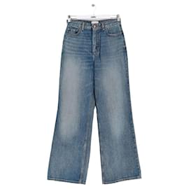 Jeans anchos de algodón azul - Ganni