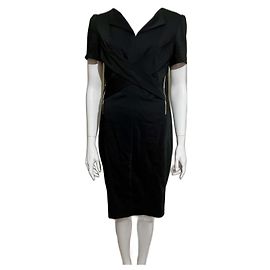 Escada Kleine schwarze Kleid mit goldenen Reißverschlüssen