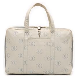 Borsa da viaggio in denim blu CC di Chanel