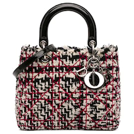 Dior Nero Medio Tweed Cannage Frange Lady Dior