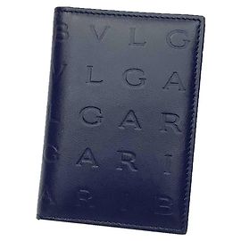 Bulgari Portacarte in pelle blu navy Bvlgari
