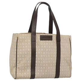 Bulgari Bvlgari B.Zero1 Logomania Tasche aus Canvas mit Leder groß