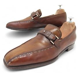 SCARPE BERLUTI MOCASSINI CON FIBBIA CICATRICE A707 8 42 CUOIO PATINATO