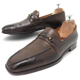 SCARPE BERLUTI MOCASSINI MORS CICATRICE 8 42 CUOIO PATINATO MARRONE