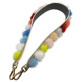 Fendi Strap You Spalla in pelle/volpe multicolore