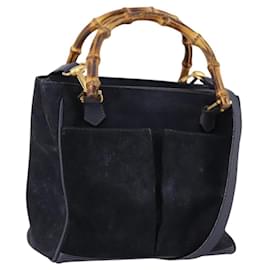 Gucci Vintage Bamboo Handle Suede