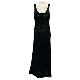 Chloé Vestido maxi de cachemira negro sin mangas Chloe