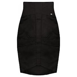 Falda de seda negra 08A 2008 de Chanel & Karl Lagerfeld 2008 talla 38 FR