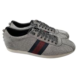 Sneakers Gucci Argentate Diamante