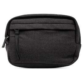 Pochette in poliestere grigia Prada