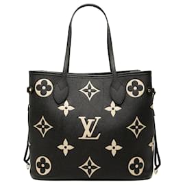 Louis Vuitton Borsa Neverfull MM Monogramma Gigante Empreinte Bicolore Nero