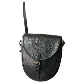 Borsa a spalla in pelle nera effetto coccodrillo di Mulberry