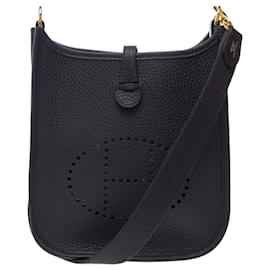 Hermès Borsa HERMES Mini Evelyne in Pelle Blu Marino - 102966