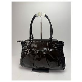 Vintage Salvatore Ferragamo Handtasche aus lackiertem Leder braun
