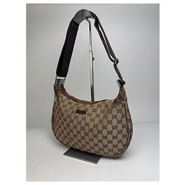 Vintage Gucci Monogramm Canvas 2Way Tasche Beige Braun