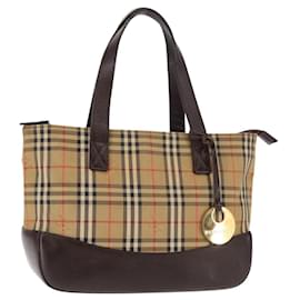 Burberry Nova Check Tote aus Canvas und Leder