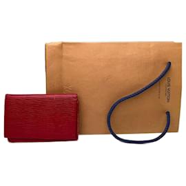 Portacarte vintage Louis Vuitton in pelle EPI rossa