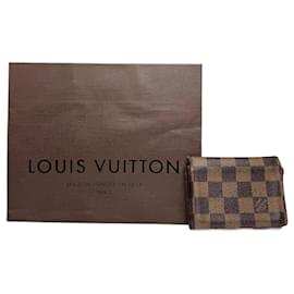 Portacarte in pelle Damier Monogram vintage Louis Vuitton marrone