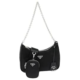 Borsa a spalla 2 in 1 in nylon Re-Nylon Prada Re-Edition 2005 in pelle di vitello