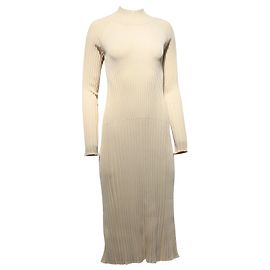 Vestido midi de punto acanalado Carmen de Proenza Schouler en viscosa crema