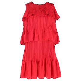 Rockano gestuftes Faltenkleid aus rotem Polyester von Maje
