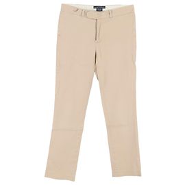 Pantalones rectos de algodón beige Ralph Lauren