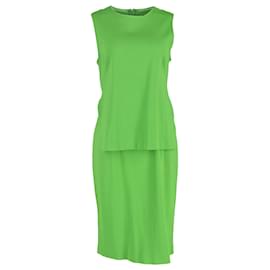 Abito Midi Sovrapposto Sportmax in Viscosa Verde - Max Mara