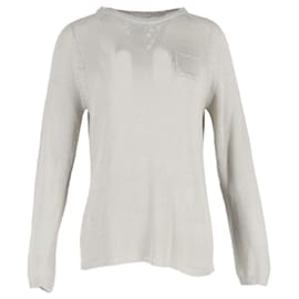 Max Mara Strickpullover aus grauem Leinen