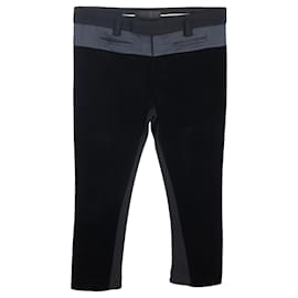 Cropped-Hosen aus schwarzer und grauer Baumwolle mit Velours-Effekt von Haider Ackermann