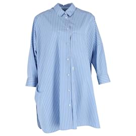 Camicia Striata Jil Sander in Cotone Azzurro