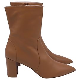 Stuart Weitzman Renegade Stiefeletten mit spitzem Zehen in braunem Leder