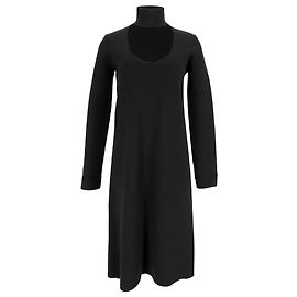 Vestido midi de manga larga y cuello alto Bottega Veneta en viscosa negra